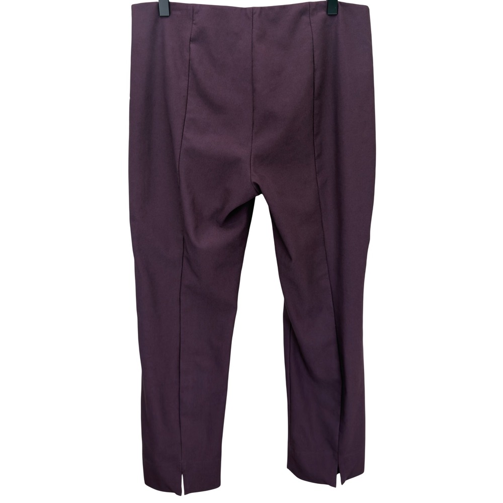 Vince Cropped Split Hem Italian Stretch Pants High Rise Womens Size XL Plum - Picture 3 of 6